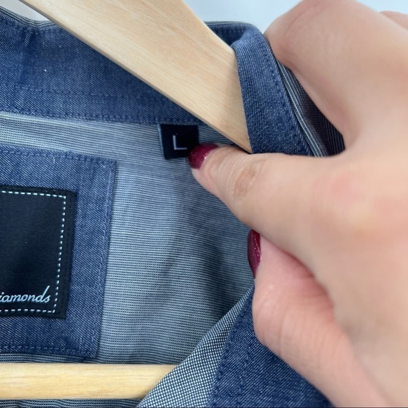 7 Diamonds blueprint button down mens long sleeved shirt - Picture 6 of 6